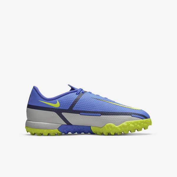 Botas de fútbol Nike Jr. Phantom GT2 Academy TF Older Turf Niños Azules Gris | NK172YNQ