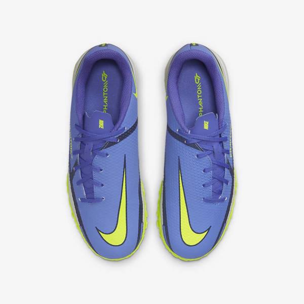 Botas de fútbol Nike Jr. Phantom GT2 Academy TF Older Turf Niños Azules Gris | NK172YNQ