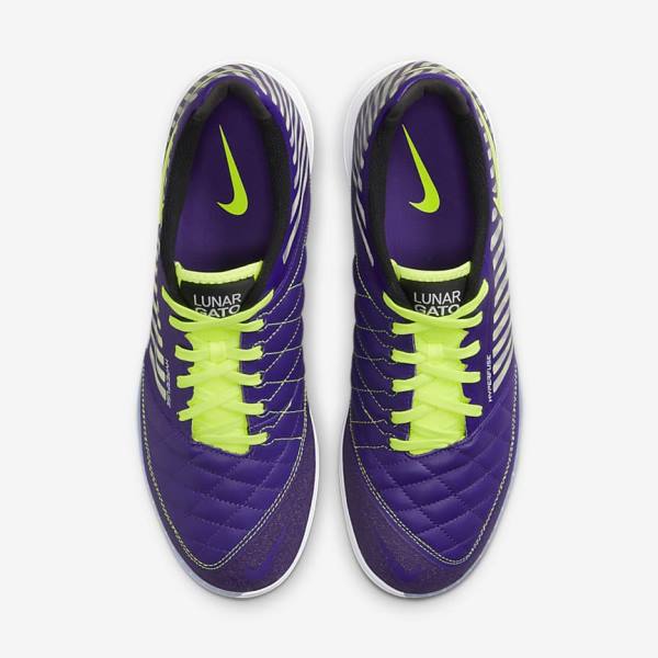 Botas de fútbol Nike Lunar Gato II IC Indoor Court Hombre Moradas Negras Blancas | NK563EQK