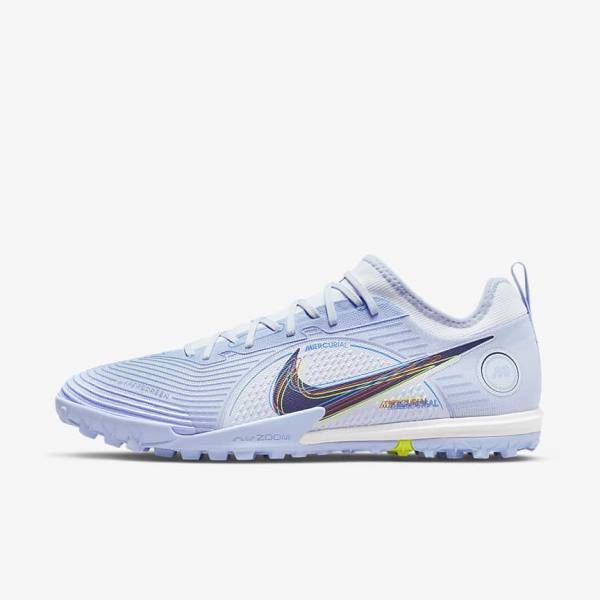 Botas de fútbol Nike Mercurial Air Zoom Vapor 14 Pro TF Turf Mujer Gris Azules Claro Azules | NK891BKI