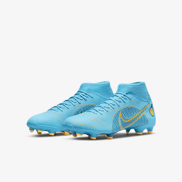 Botas de fútbol Nike Mercurial Superfly 8 Academy MG Multi-Grounds Hombre Azules Naranjas | NK053GLB