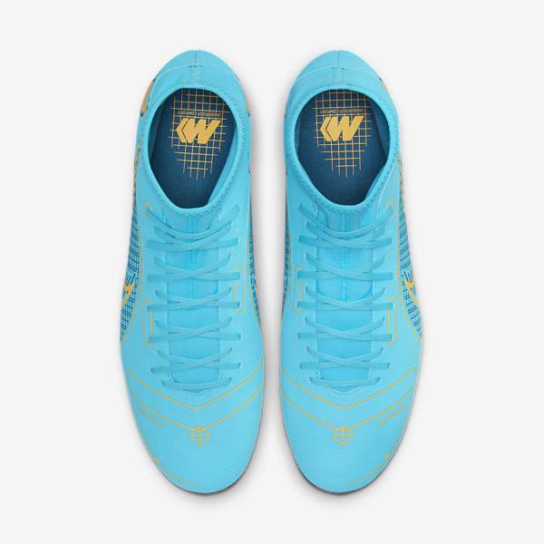 Botas de fútbol Nike Mercurial Superfly 8 Academy SG-PRO Anti-Clog Traction Soft-Grounds Mujer Azules Naranjas | NK056VGU