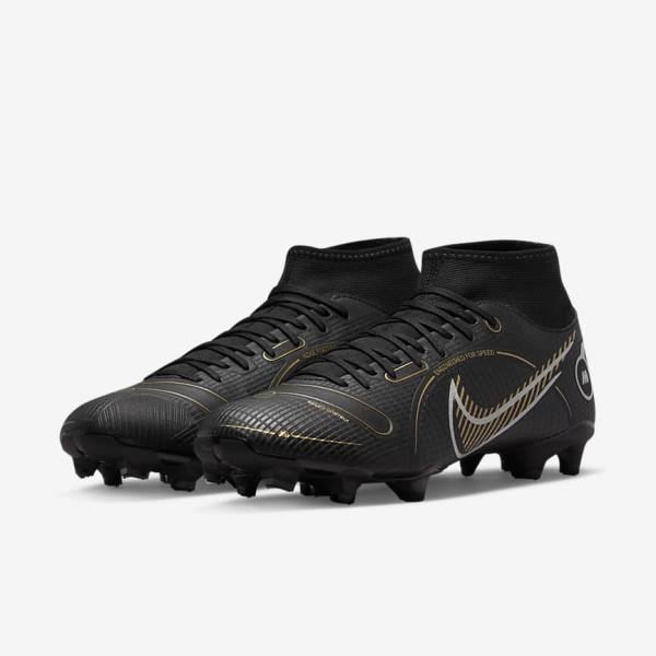 Botas de fútbol Nike Mercurial Superfly 8 Academy MG Multi-Grounds Hombre Negras Metal Plateadas Gris Metal Doradas | NK057XPE