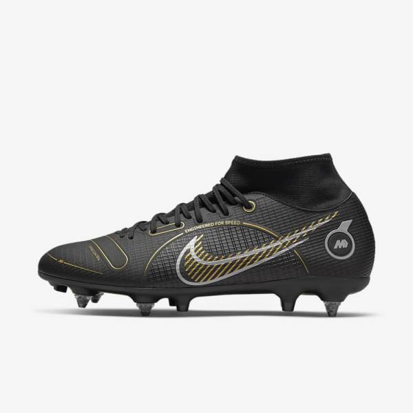 Botas de fútbol Nike Mercurial Superfly 8 Academy SG-PRO Anti-Clog Traction Soft-Grounds Mujer Negras Metal Plateadas Gris Metal Doradas | NK124TOS