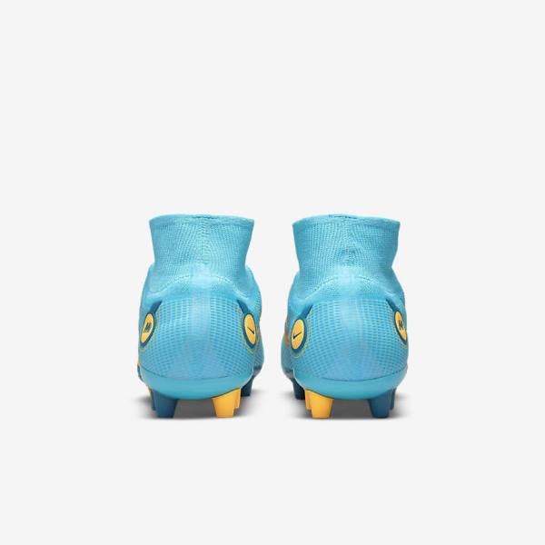 Botas de fútbol Nike Mercurial Superfly 8 Elite AG Artificial-Grasss Hombre Azules Naranjas | NK143QCH