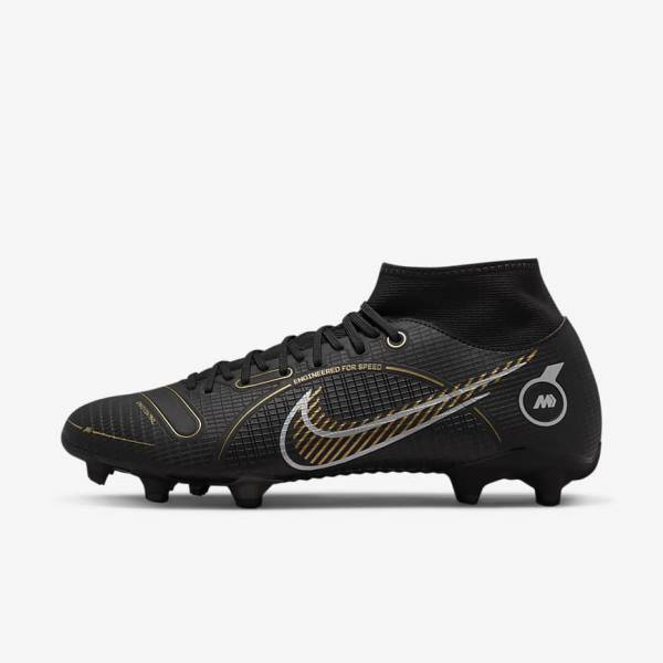 Botas de fútbol Nike Mercurial Superfly 8 Academy MG Multi-Grounds Mujer Negras Metal Plateadas Gris Metal Doradas | NK165ZES