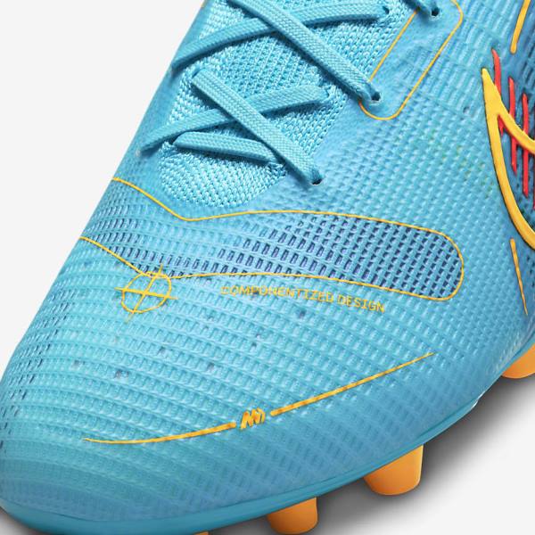 Botas de fútbol Nike Mercurial Superfly 8 Elite AG Artificial-Grasss Mujer Azules Naranjas | NK301XPT