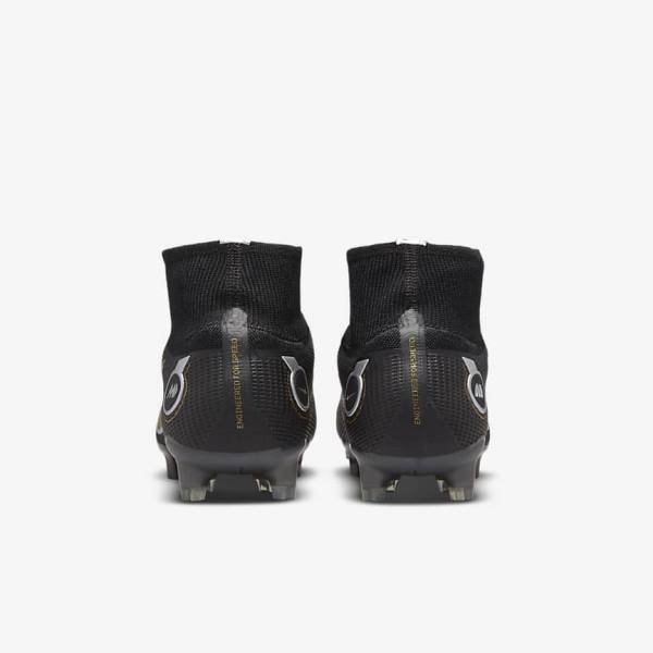 Botas de fútbol Nike Mercurial Superfly 8 Elite FG Firm-Grounds Hombre Negras Metal Plateadas Gris Metal Doradas | NK392VER