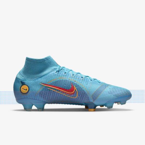 Botas de fútbol Nike Mercurial Superfly 8 Elite FG Firm-Grounds Hombre Azules Naranjas | NK465IKD