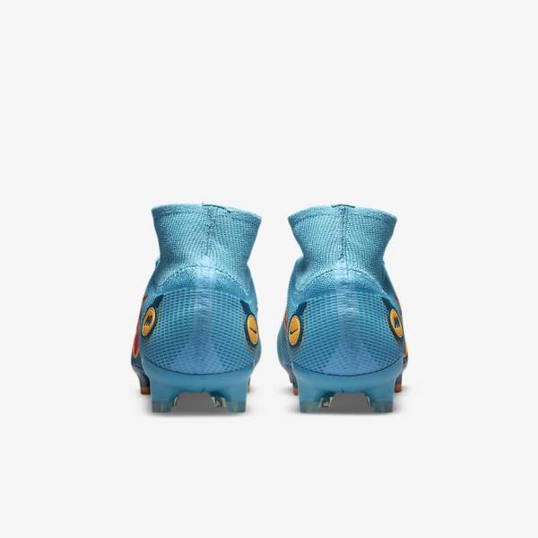 Botas de fútbol Nike Mercurial Superfly 8 Elite FG Firm-Grounds Hombre Azules Naranjas | NK465IKD