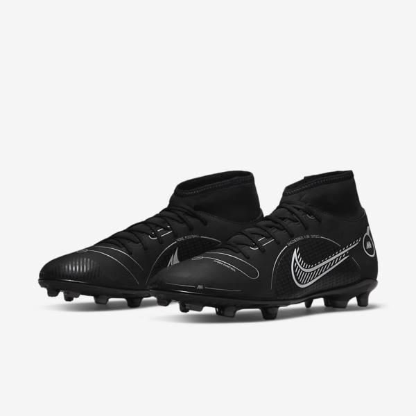 Botas de fútbol Nike Mercurial Superfly 8 Club MG Multi-Grounds Mujer Negras Gris Metal Plateadas | NK467OHY