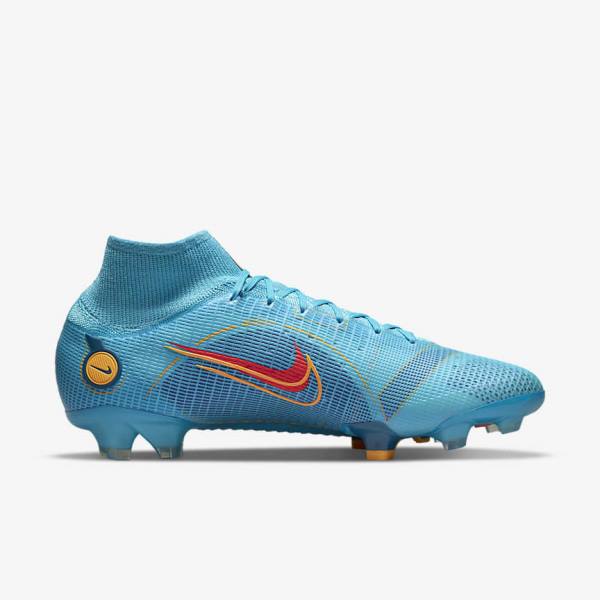 Botas de fútbol Nike Mercurial Superfly 8 Elite FG Firm-Grounds Mujer Azules Naranjas | NK516WRS