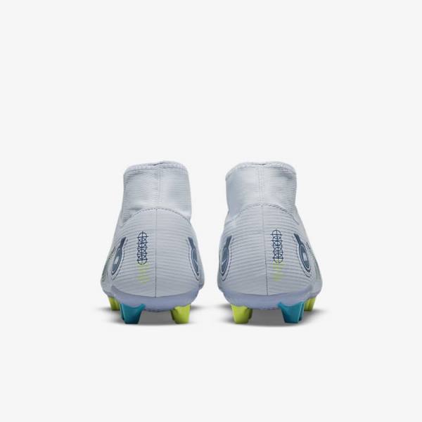 Botas de fútbol Nike Mercurial Superfly 8 Academy AG Artificial-Grass Mujer Gris Azules Claro Azules Oscuro | NK637FHB