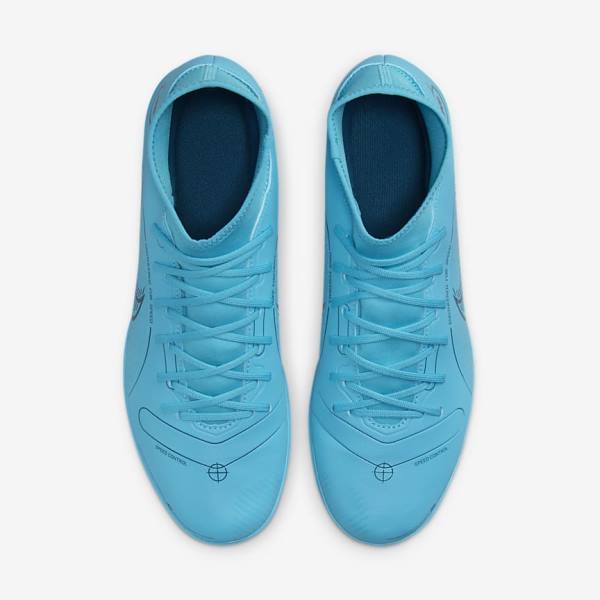 Botas de fútbol Nike Mercurial Superfly 8 Club TF Turf Mujer Azules Naranjas | NK791JNA