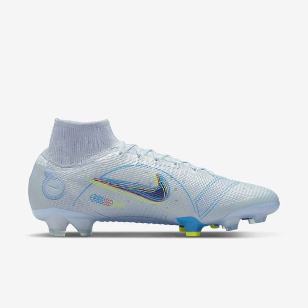 Botas de fútbol Nike Mercurial Superfly 8 Elite FG Firm-Grounds Mujer Gris Azules Claro Azules | NK824BOW