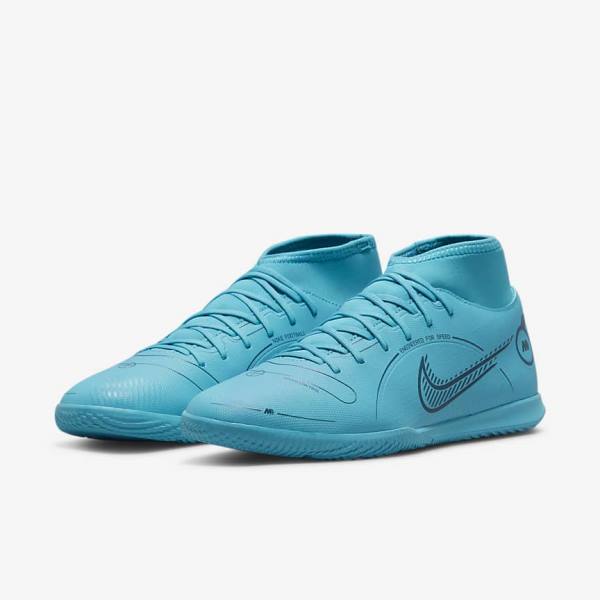 Botas de fútbol Nike Mercurial Superfly 8 Club IC Indoor Court Mujer Azules Naranjas | NK862VSU