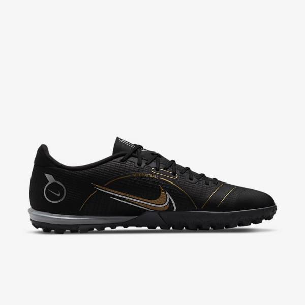 Botas de fútbol Nike Mercurial Vapor 14 Academy TF Turf Mujer Negras Metal Plateadas Gris Metal Doradas | NK720GFR