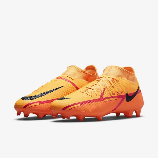 Botas de fútbol Nike Phantom GT2 Academy Dynamic Fit MG Multi-Ground Hombre Naranjas Rojas Claro Negras | NK480ZLQ