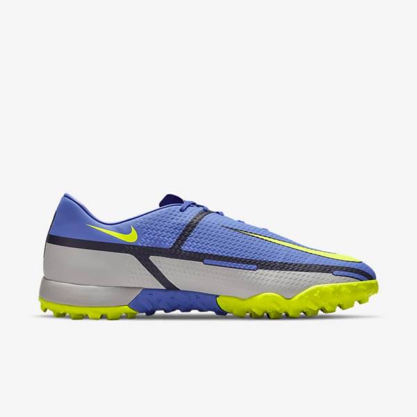 Botas de fútbol Nike Phantom GT2 Academy TF Turf Mujer Azules Gris | NK813BMD