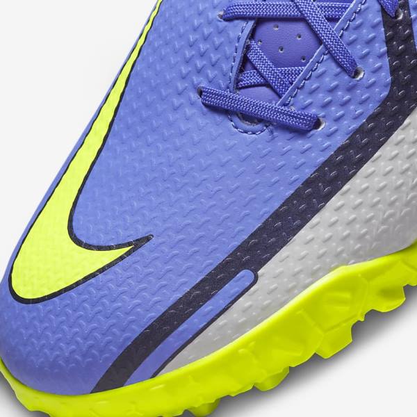 Botas de fútbol Nike Phantom GT2 Academy TF Turf Mujer Azules Gris | NK813BMD