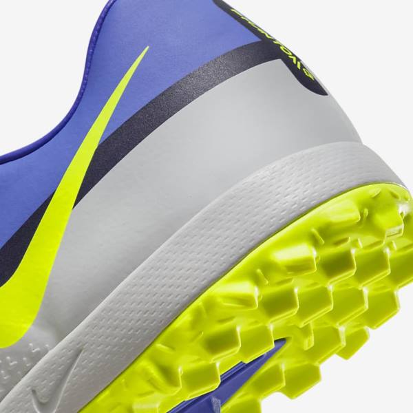 Botas de fútbol Nike Phantom GT2 Academy TF Turf Mujer Azules Gris | NK813BMD