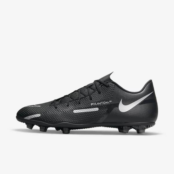 Botas de fútbol Nike Phantom GT2 Club MG Multi-Ground Hombre Negras Gris Oscuro Metal Plateadas | NK083JOC