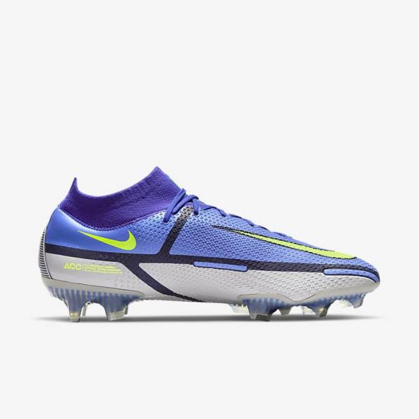 Botas de fútbol Nike Phantom GT2 Dynamic Fit Elite FG Firm-Ground Mujer Azules Gris | NK124ESV