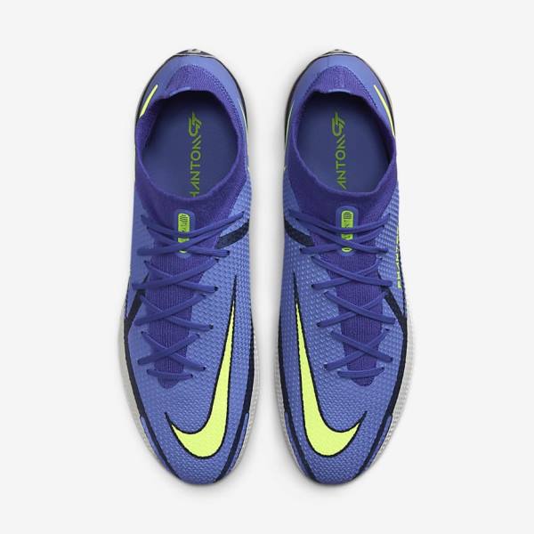 Botas de fútbol Nike Phantom GT2 Dynamic Fit Elite FG Firm-Ground Mujer Azules Gris | NK124ESV