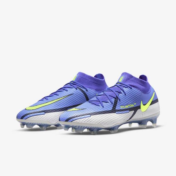 Botas de fútbol Nike Phantom GT2 Dynamic Fit Elite FG Firm-Ground Mujer Azules Gris | NK124ESV