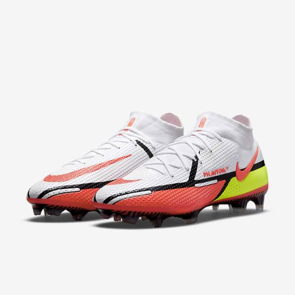 Botas de fútbol Nike Phantom GT2 Dynamic Fit Elite FG Firm-Ground Mujer Blancas Rojas Claro | NK314FWL