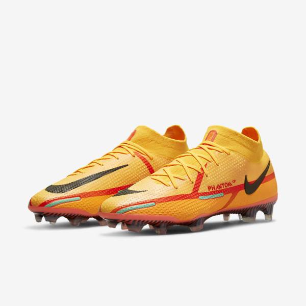 Botas de fútbol Nike Phantom GT2 Dynamic Fit Elite FG Firm-Ground Hombre Naranjas Rojas Claro Negras | NK841VPW