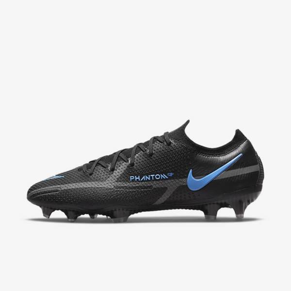 Botas de fútbol Nike Phantom GT2 Elite FG Firm-Ground Mujer Negras Gris | NK019RMC