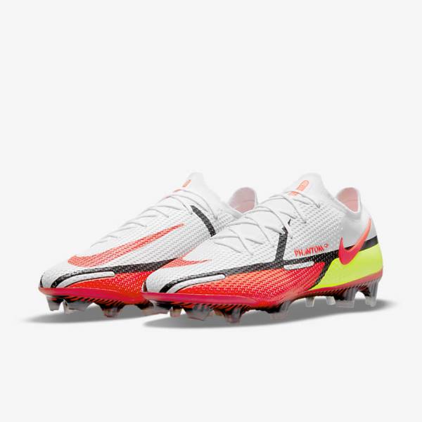 Botas de fútbol Nike Phantom GT2 Elite FG Firm-Ground Mujer Blancas Negras Rojas Claro | NK238RGJ