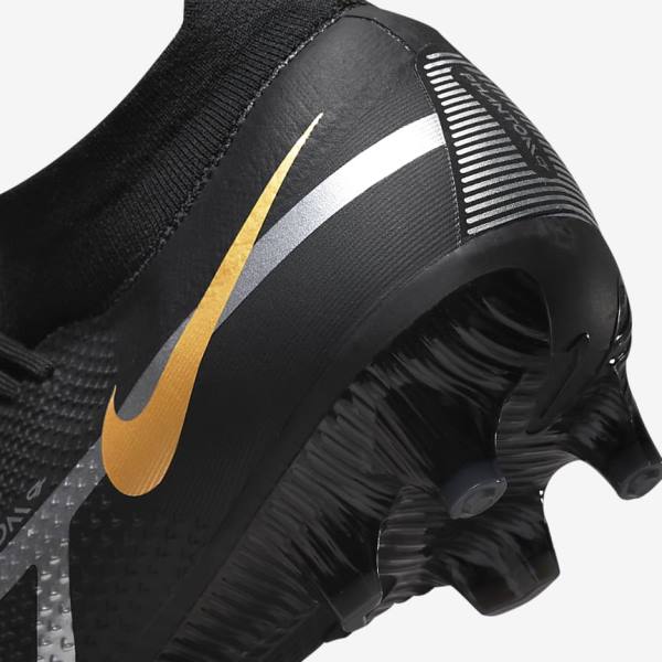 Botas de fútbol Nike Phantom GT2 Pro Dynamic Fit FG Firm-Ground Mujer Negras Metal Doradas Metal Plateadas Metal Gris Oscuro | NK031VOS