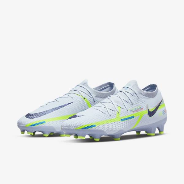 Botas de fútbol Nike Phantom GT2 Pro FG Firm-Ground Hombre Gris Azules Claro | NK451RBL