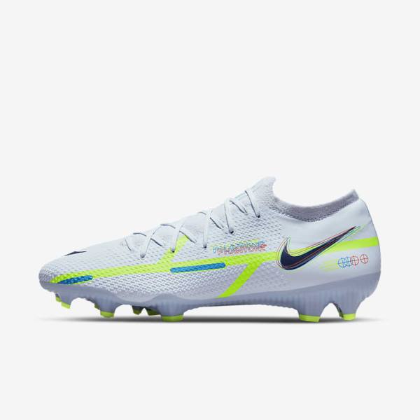 Botas de fútbol Nike Phantom GT2 Pro FG Firm-Ground Hombre Gris Azules Claro | NK451RBL