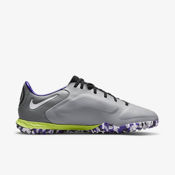 Botas de fútbol Nike React Tiempo Legend 9 Pro TF Turf Mujer Gris Claro Blancas | NK291ZPK