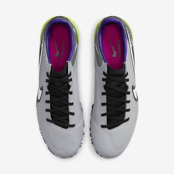 Botas de fútbol Nike React Tiempo Legend 9 Pro TF Turf Mujer Gris Claro Blancas | NK291ZPK