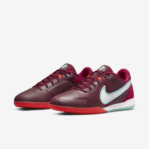 Botas de fútbol Nike React Tiempo Legend 9 Pro IC Indoor-Court Mujer Rojas Rojas Claro Blancas | NK405BON