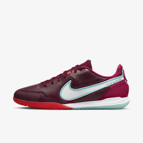 Botas de fútbol Nike React Tiempo Legend 9 Pro IC Indoor-Court Mujer Rojas Rojas Claro Blancas | NK405BON