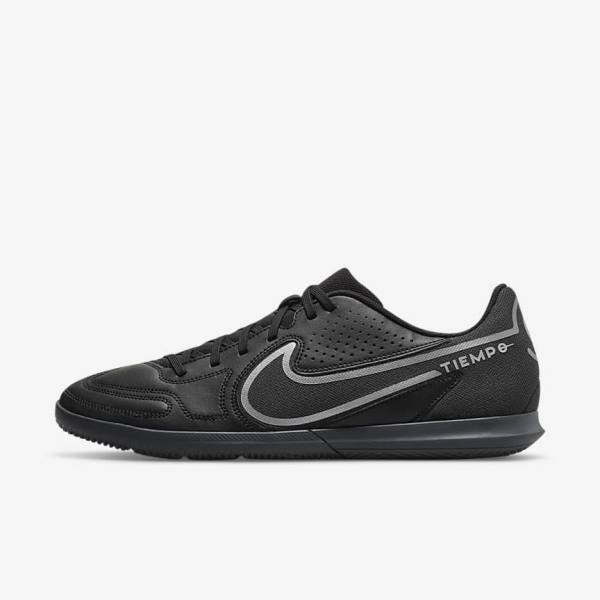 Botas de fútbol Nike Tiempo Legend 9 Club IC Indoor-Court Mujer Negras Gris Oscuro | NK504EVZ