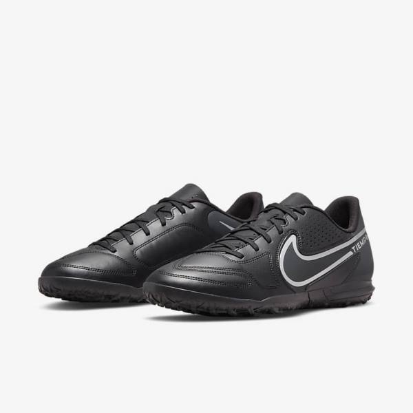 Botas de fútbol Nike Tiempo Legend 9 Club TF Turf Mujer Negras Gris Oscuro | NK743POA