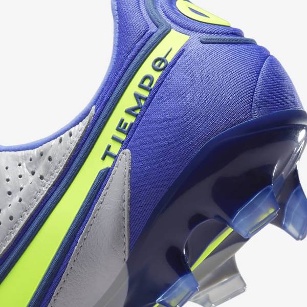 Botas de fútbol Nike Tiempo Legend 9 Elite FG Firm-Ground Mujer Gris Azules | NK103TLF