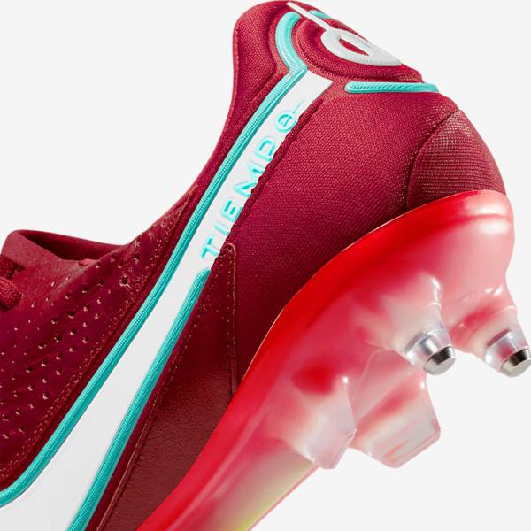 Botas de fútbol Nike Tiempo Legend 9 Elite SG-Pro AC Soft-Ground Mujer Rojas Rojas Claro Blancas | NK106ZSX