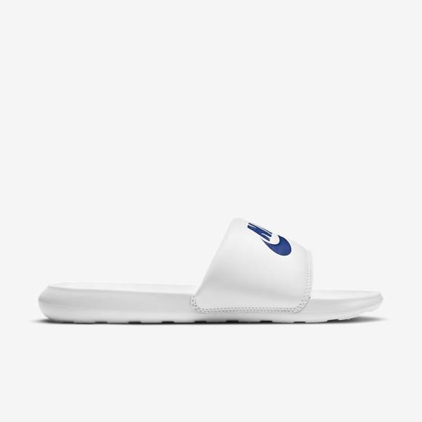 Chanclas Nike Victori One Hombre Blancas Azul Real | NK538LIS