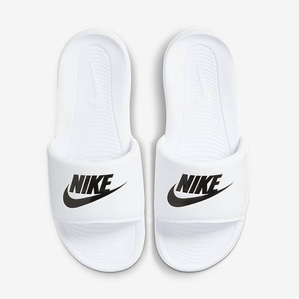 Chanclas Nike Victori One Hombre Blancas Negras | NK752CSP