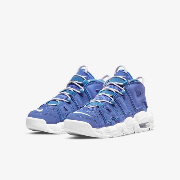 Zapatillas Baloncesto Nike Air More Uptempo Older Niños Azules Blancas | NK453PLV