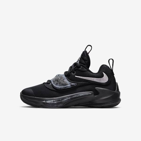 Zapatillas Baloncesto Nike Freak 3 Older Niños Negras Gris Rosas Metal Plateadas | NK108FUM