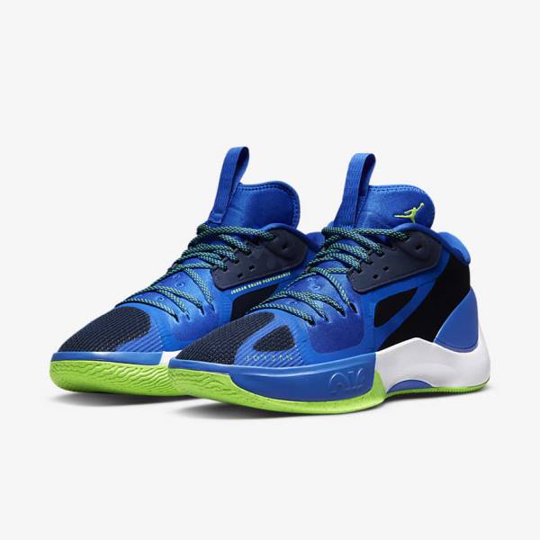 Zapatillas Baloncesto Nike Jordan Zoom Separate Hombre Azul Marino Azules Blancas Verde | NK104HVR