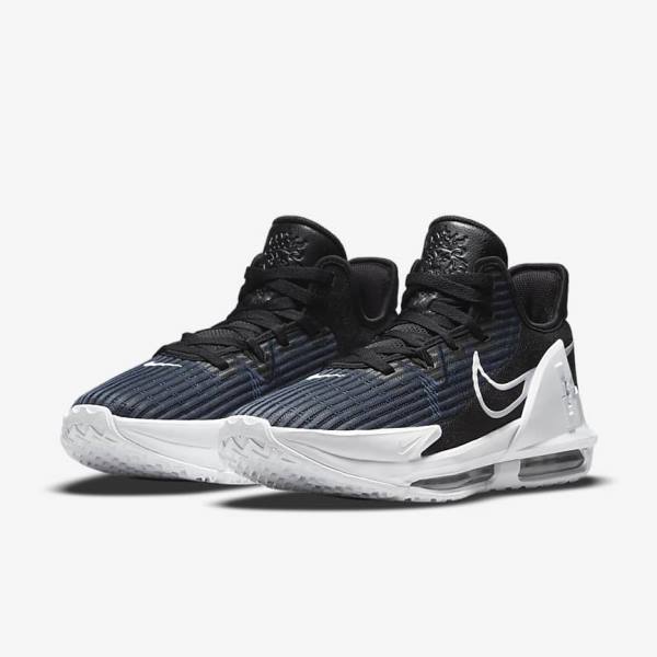 Zapatillas Baloncesto Nike LeBron Witness 6 Hombre Negras Obsidian Oscuro Blancas | NK491RUV